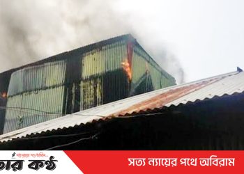 টাঙ্গাইলের ভূঞাপুরে আগুনে পুড়ে গেছে তুলার গোডাউন