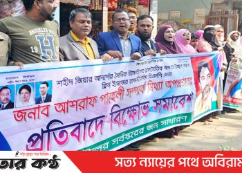 বিএনপি নেতা আশরাফ পাহেলীর বিরুদ্ধে অপপ্রচারের প্রতিবাদে মানববন্ধন