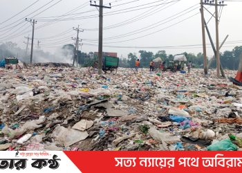 টাঙ্গাইল শহরে প্রবেশ পথে ময়লার ভাগাড়, দুর্গন্ধে মানুষ অতিষ্ট -জনস্বাস্থ্য ও পরিবেশ হুমকিতে