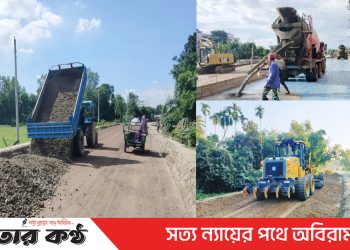 সড়ক বিভাগের ঠিকাদারের গাফিলতিতে মহাসড়ক নির্মাণে চরম ভোগান্তি